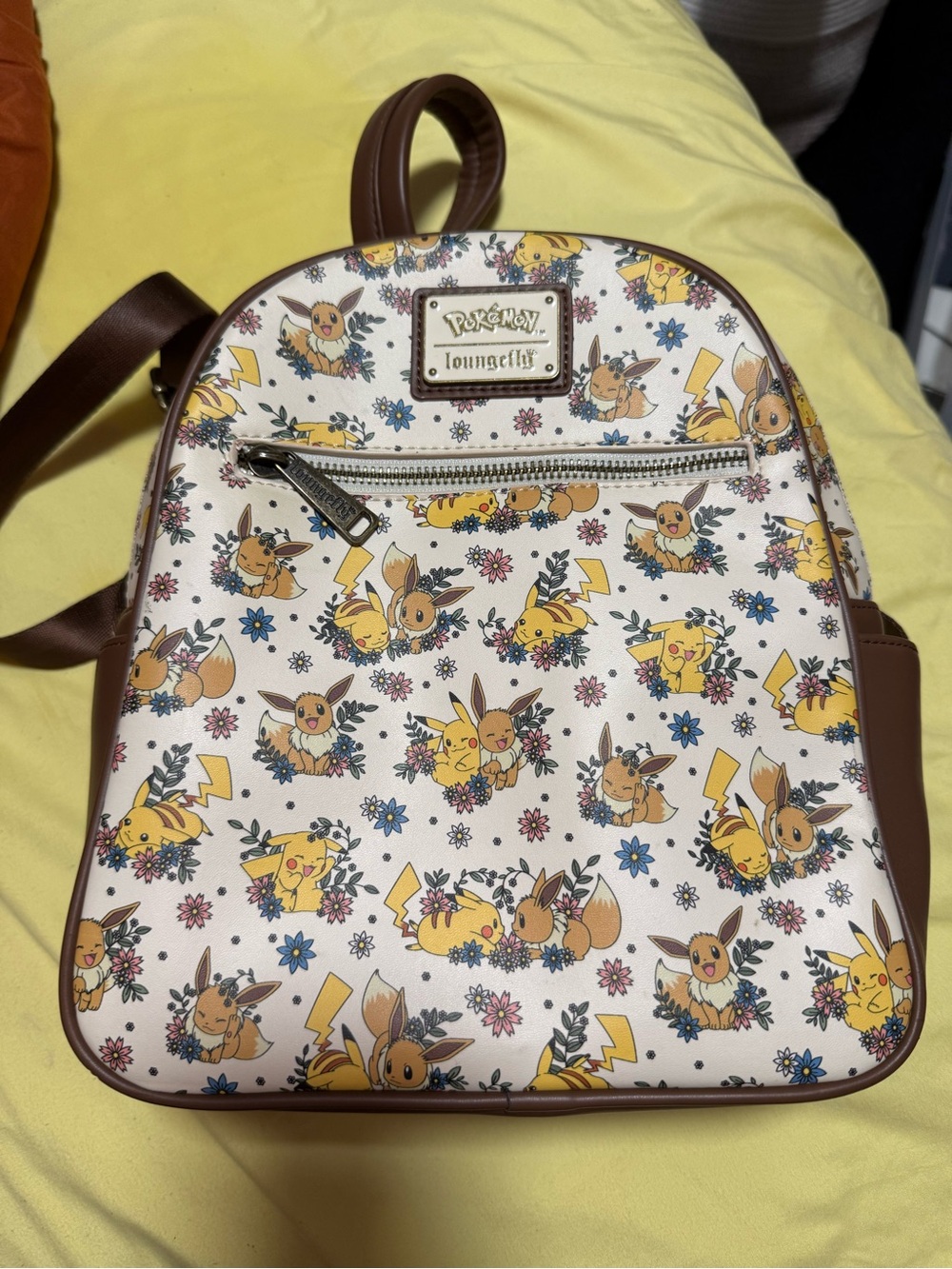 Pokémon Loungefly Eevee & Pikachu Floral Mini Backpack